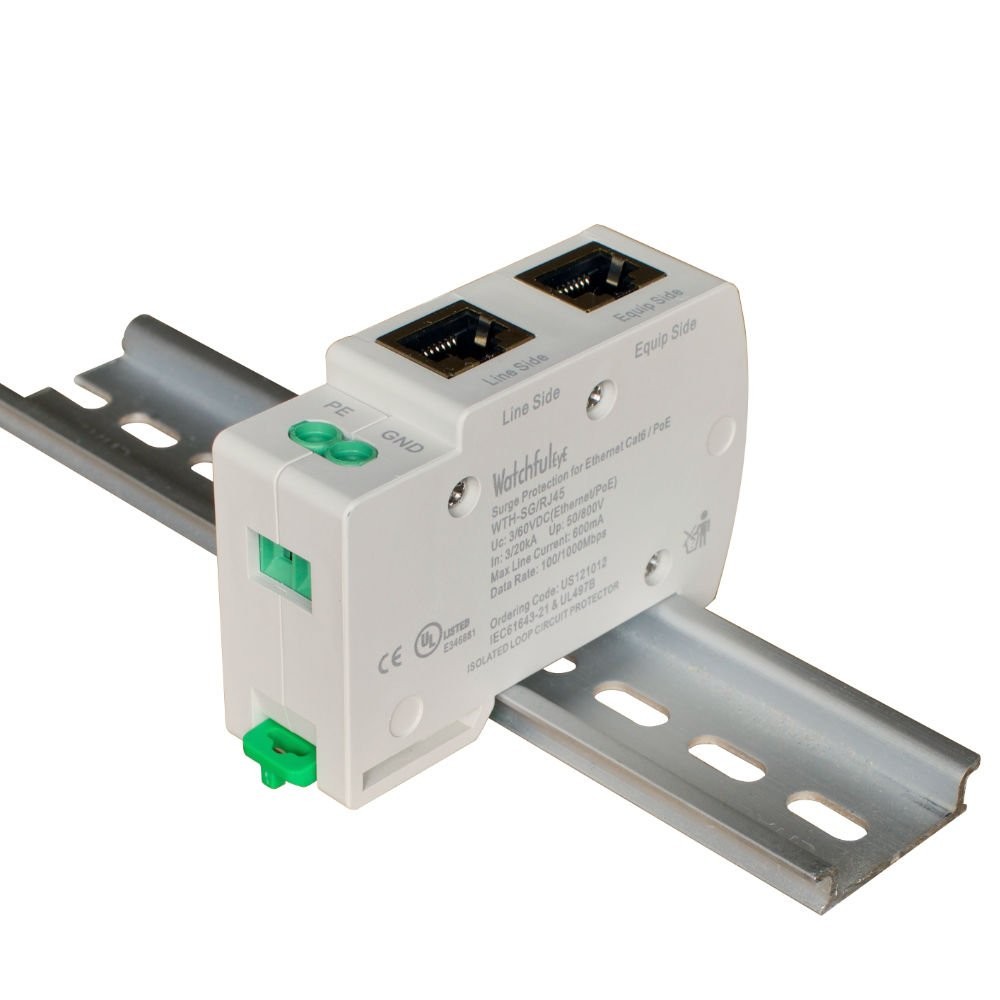WatchfulEyE WTH-SG/RJ45-E DIN-Rail Mounted Gigabit Ethernet PoE