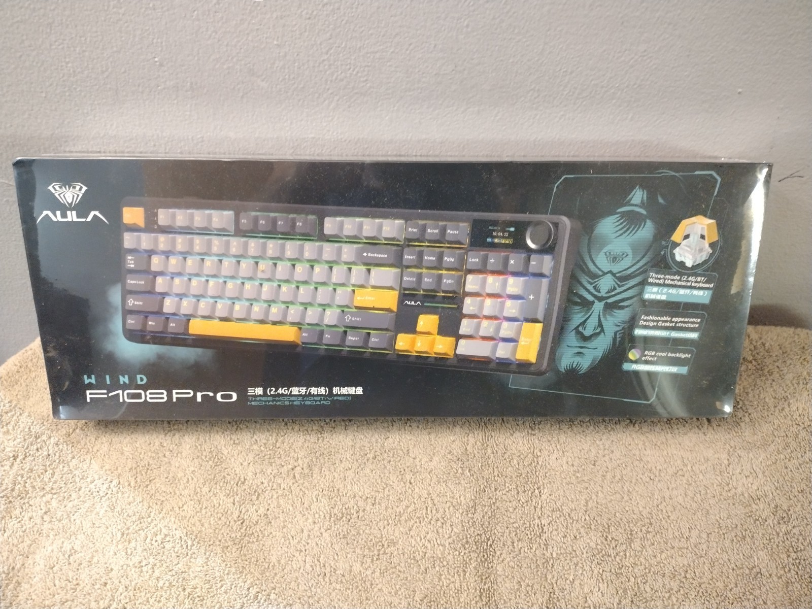 "AULA F108 Pro Mechanical Keyboard with RGB Backlight. 