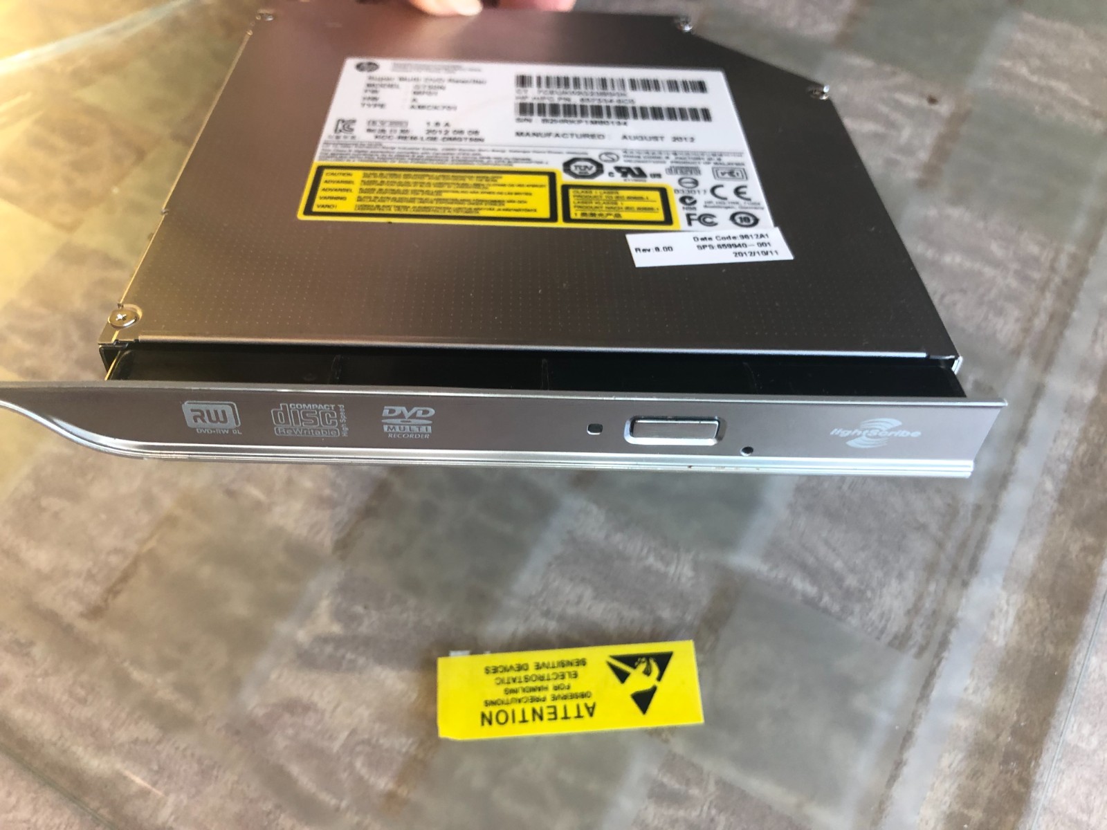 HP Pavilion DV5-1000 SATA CD/DVD Lightscribe Burner w/Bezel & Bracket