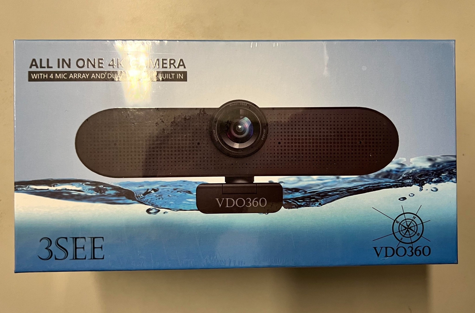 New VDO360 3SEE All In One 4K Camera with 4 Mic Array and Dual Built In Speakers