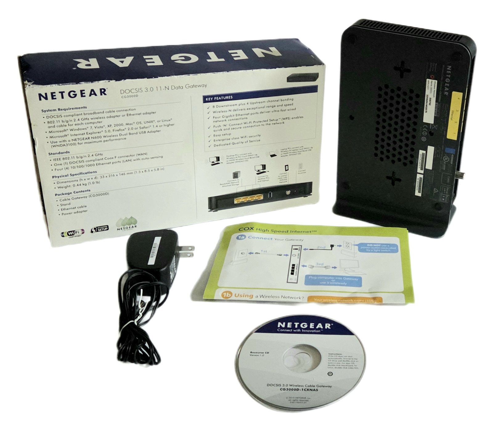 NETGEAR CG3000D Cable Modem + Router • DOCSIS 3.0 11 -N Data Gateway