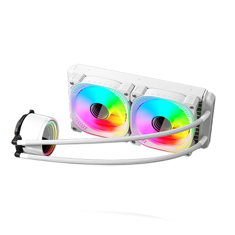Liquid CPU Cooler 240mm White Minimalist In-One Water Cooling System Radiator