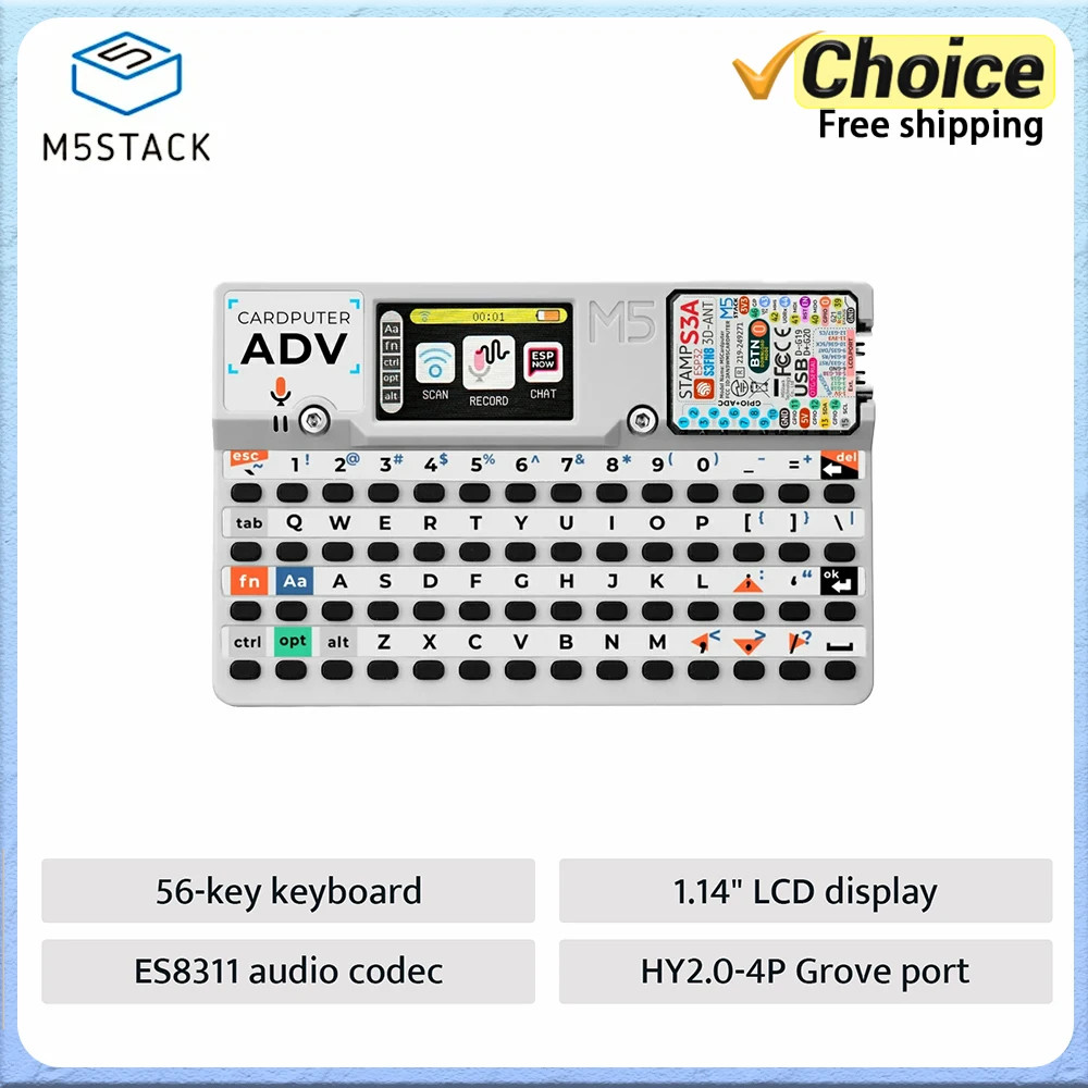 Cardputer Adv ESP32 Card Computer 56 Key Programmable Development Board Stamp-S3