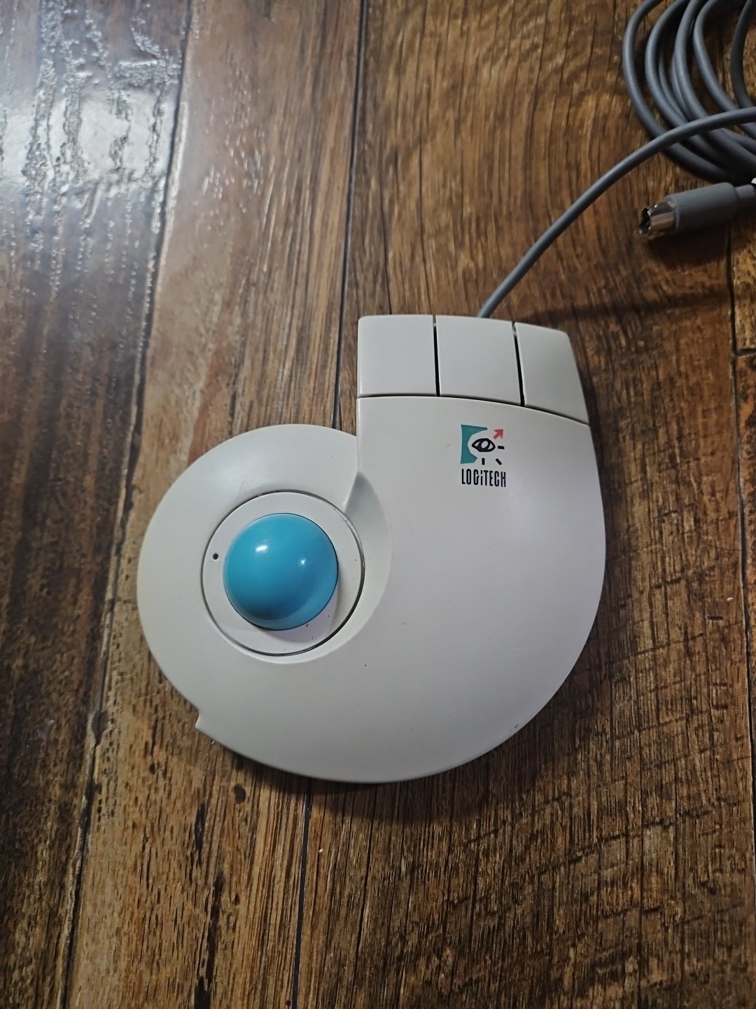 Vintage Logitech T-CD2-6F Wired Trackball Trackman Stationary Mouse PS2