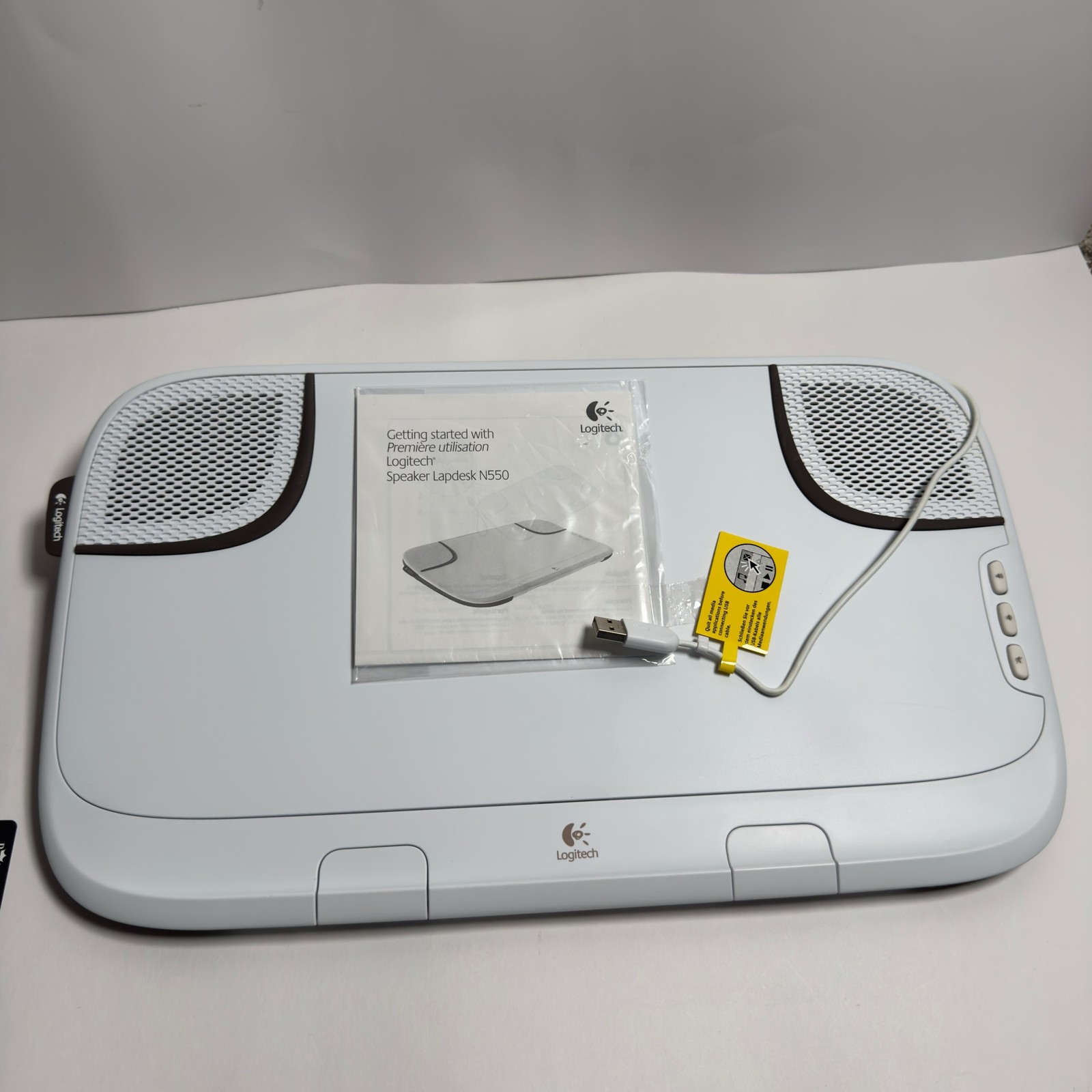 Logitech Speaker Lapdesk N550 USB Laptop Stand Integrated Stereo Audio