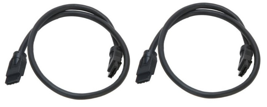 6" Inch Black SATA 3 III Round SSD/HDD Data Cable Straight to Straight 2-Pack