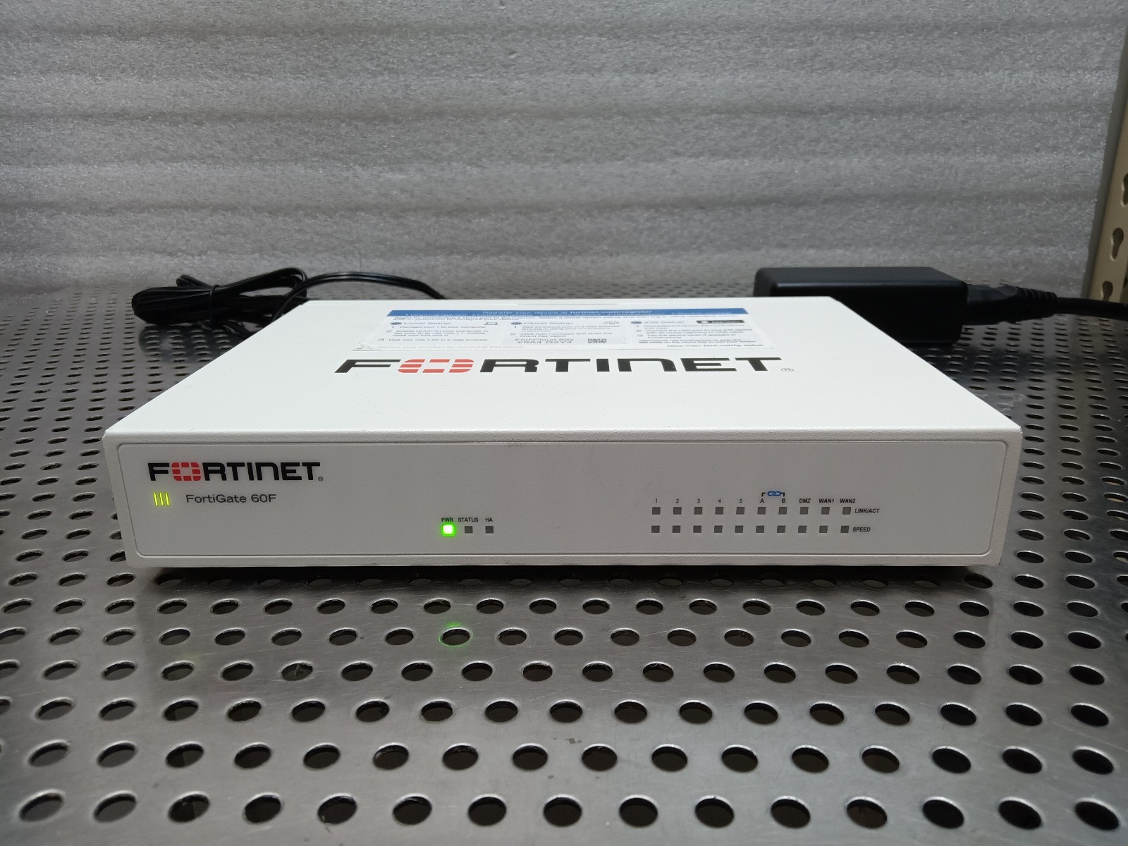 Fortinet FG-60F Fortigate-60F Network Security Working w/ Power Supply