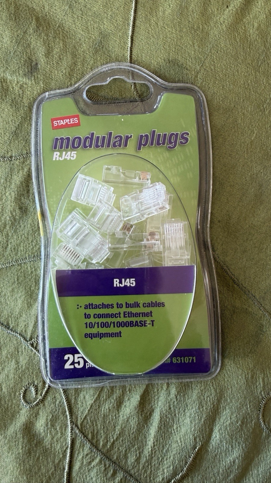 RJ45 MODULAR PLUGS STAPLES ITEM #631071 *NEW 25 PLUGS