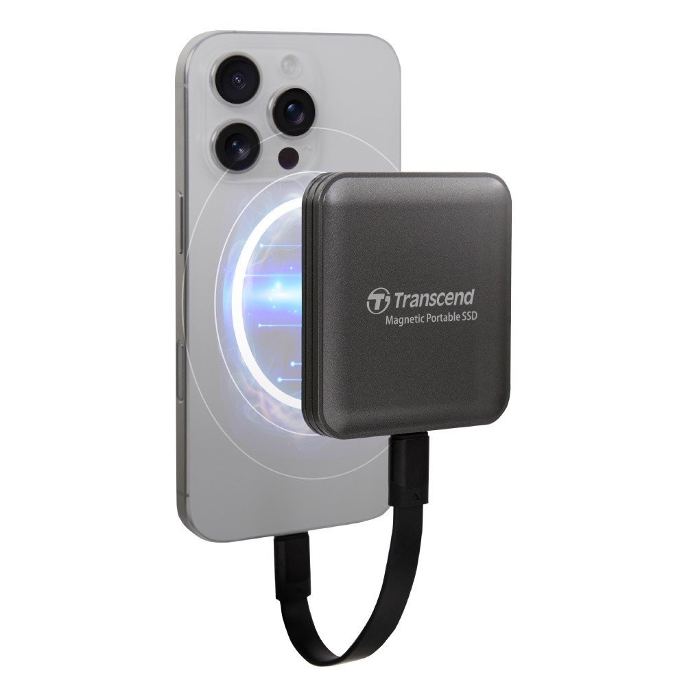 4TB Transcend ESD420 Portable Magnetic SSD USB 20Gbps Type-C Magsafe (Iron Grey)
