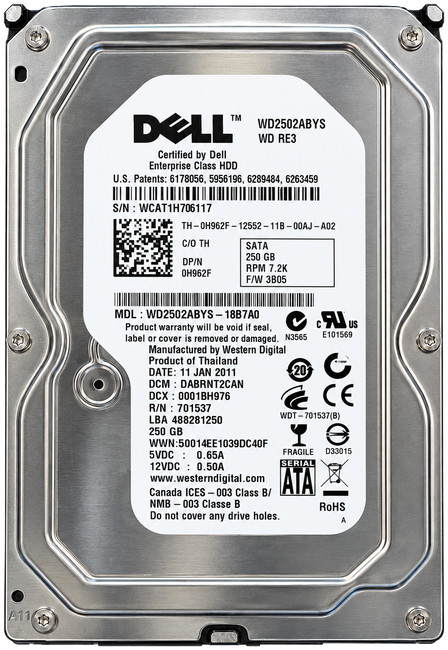 Western Digital WD2502ABYS 250GB SATA HDD Tested Sanitized - Premium Grade