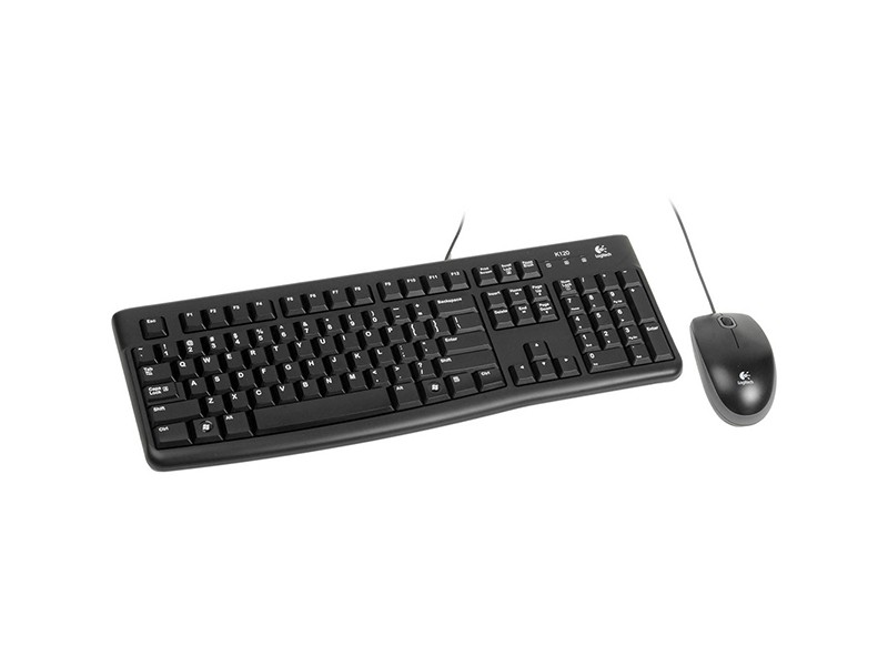 Logitech 920-002565 MK120 Wired USB Keyboard and Mouse, Black