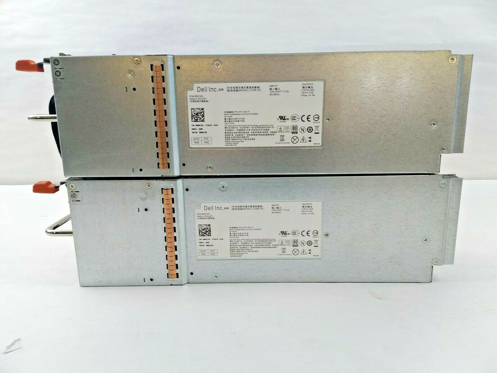 Lot of 2 Dell EqualLogic R0C2G L700E-S0 Power Supplies