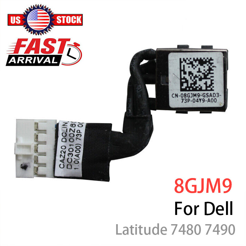 DC power jack socket harness cable FOR Dell Latitude 7480 7490 8GJM9 DC30100Z400