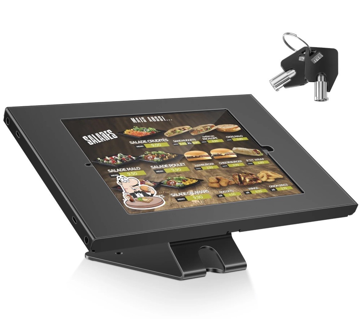 AboveTek Security Tablet Stand Anti-Theft Heavy Duty 360 Rotation White