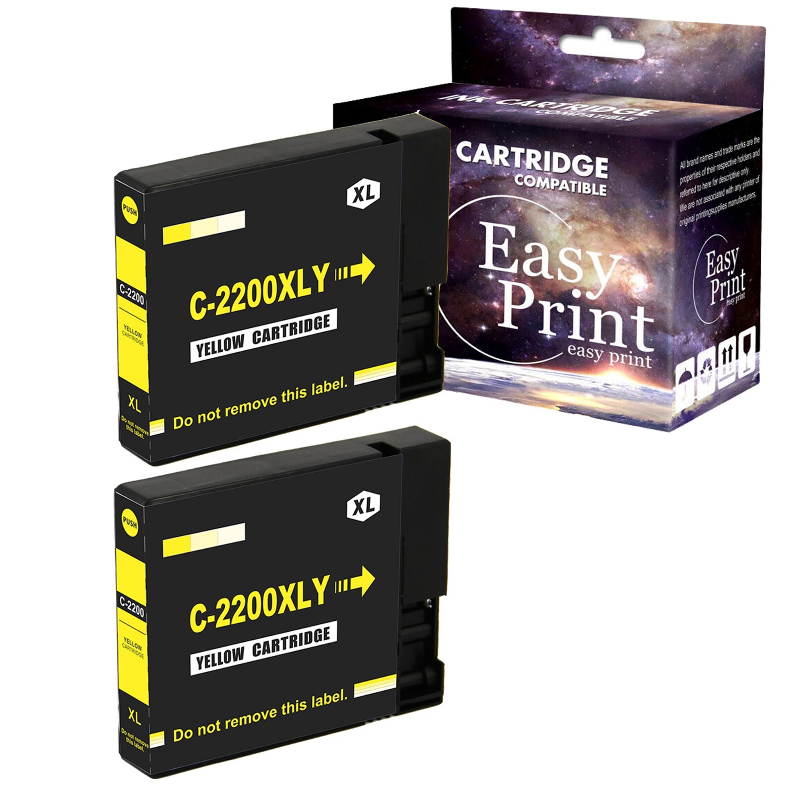 2PK PGI-2200XL Yellow Ink Cartridge for Canon Maxify MB5020 MB5120 MB5320