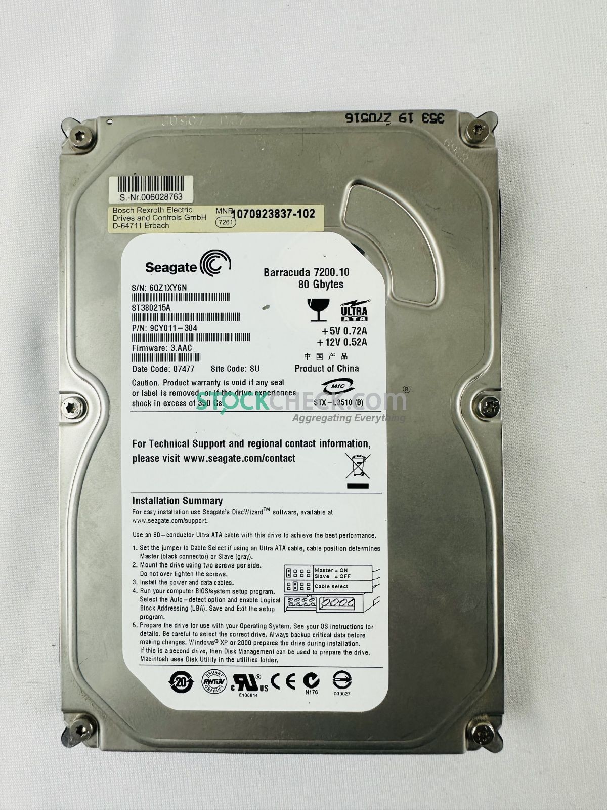Seagate 9CY011-304 ST380215A Hard Disk Drive