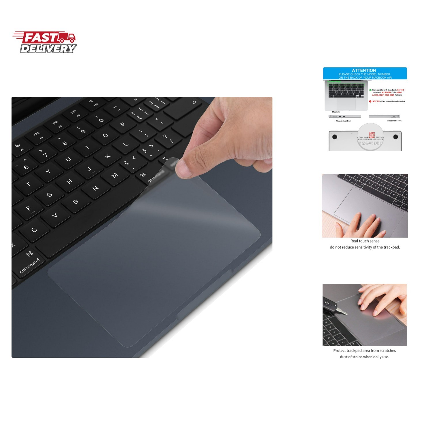 MacBook Air 15 inch Trackpad Protector Cover for 2026 2025 2024 2023 MacBook ...