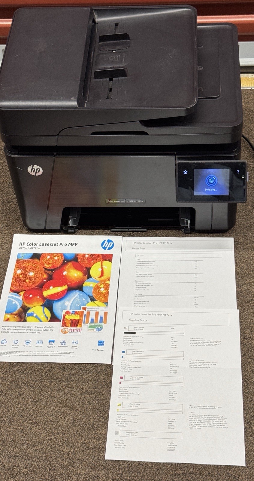 HP Color LaserJet Pro MFP M177fw AIO Printer with Toner (Read Description) 11k