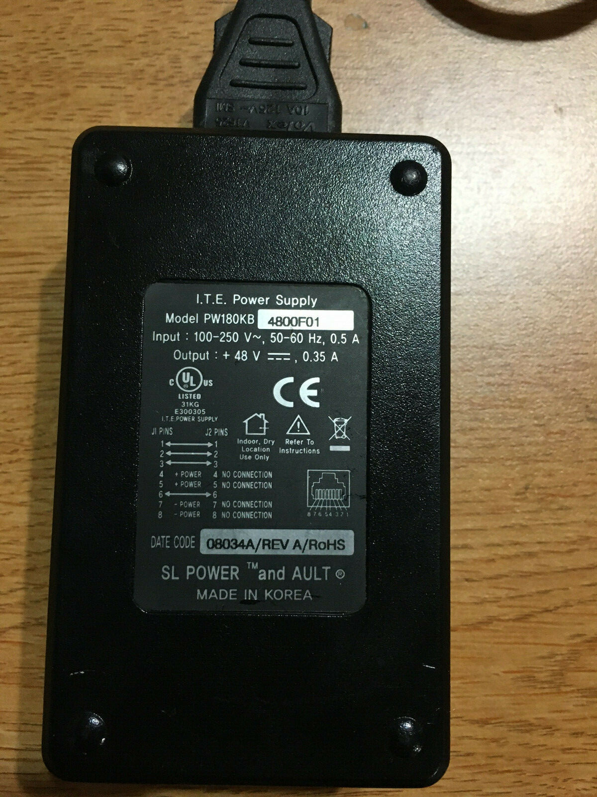 I.T.E. PW180KB4800F04 Power over Ethernet PoE Injector Power Suppy