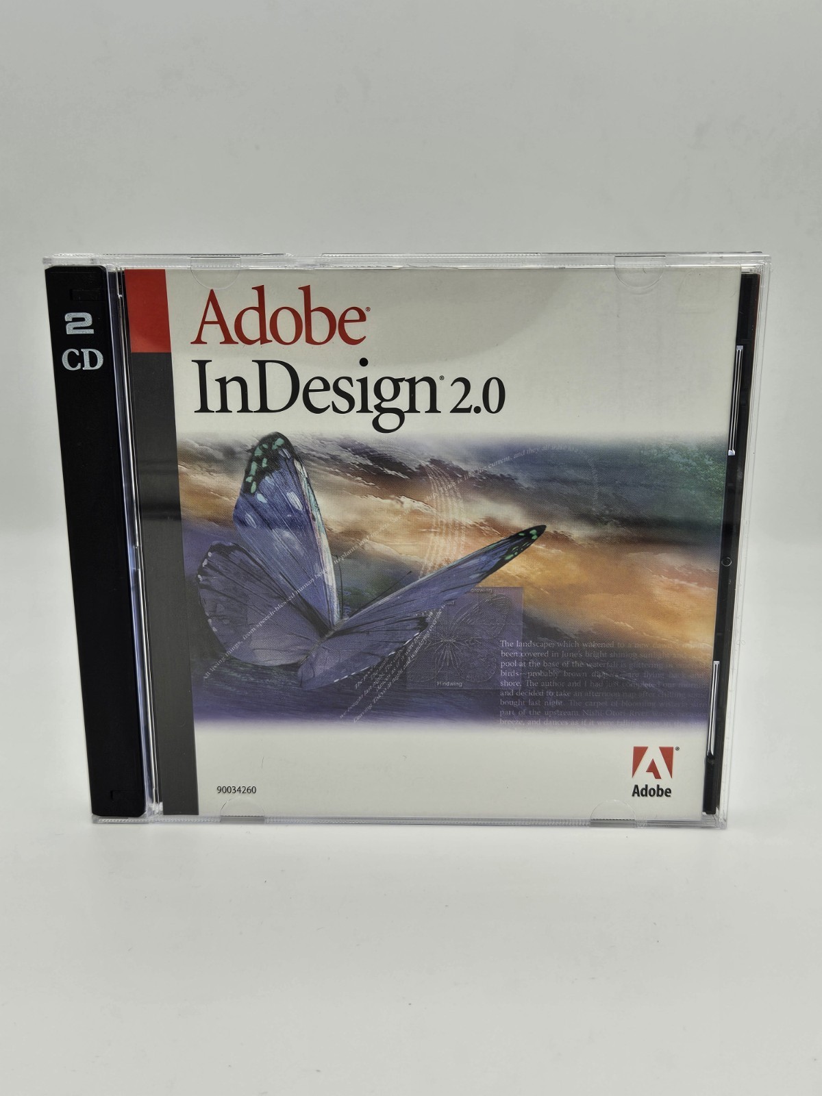 Adobe InDesign 2.0 Software Mac Windows 2-CD Set With Serial Numbers Vintage