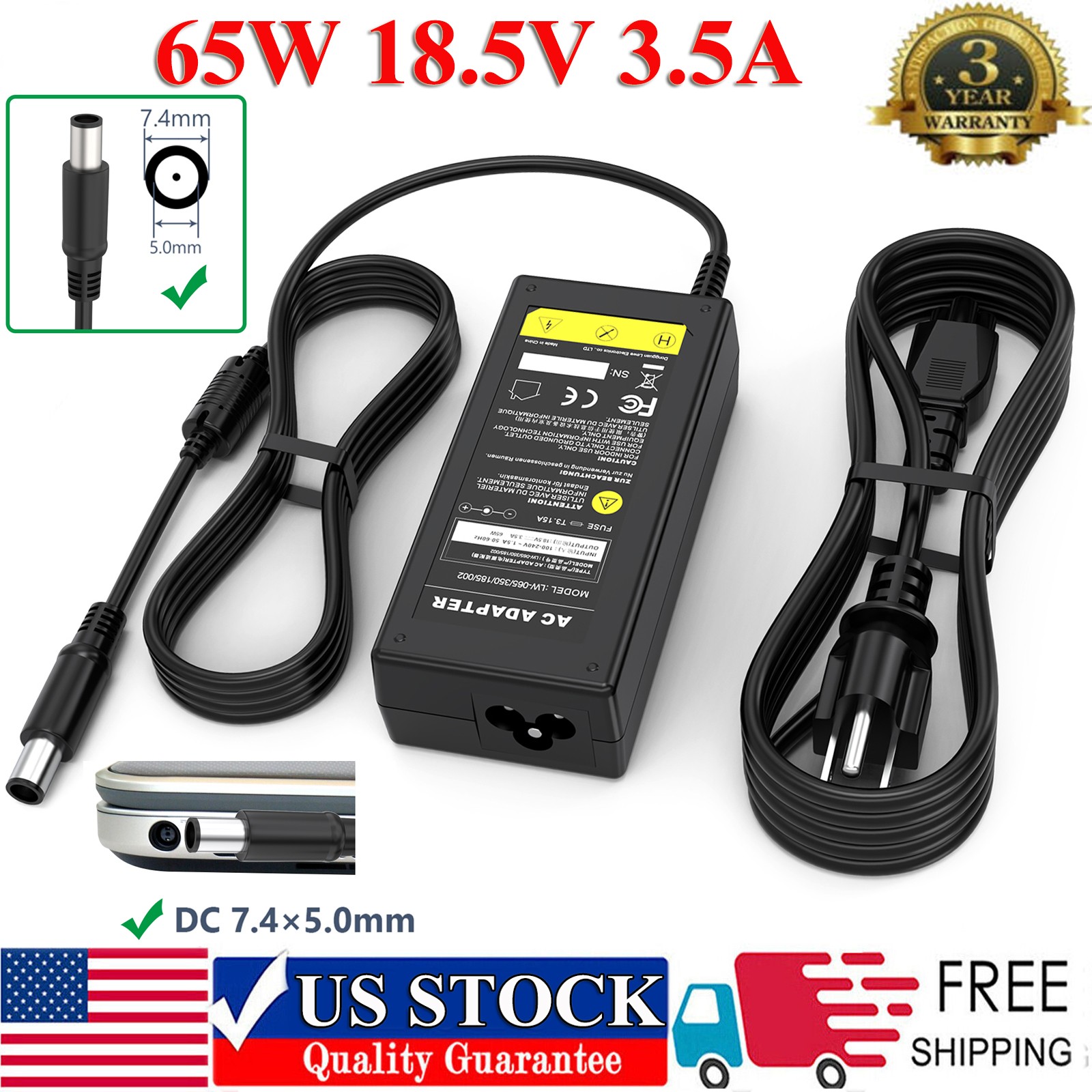 Charger For HP ProBook 4510S 4520S 4530S 4540S AC Adapter Power Supply 