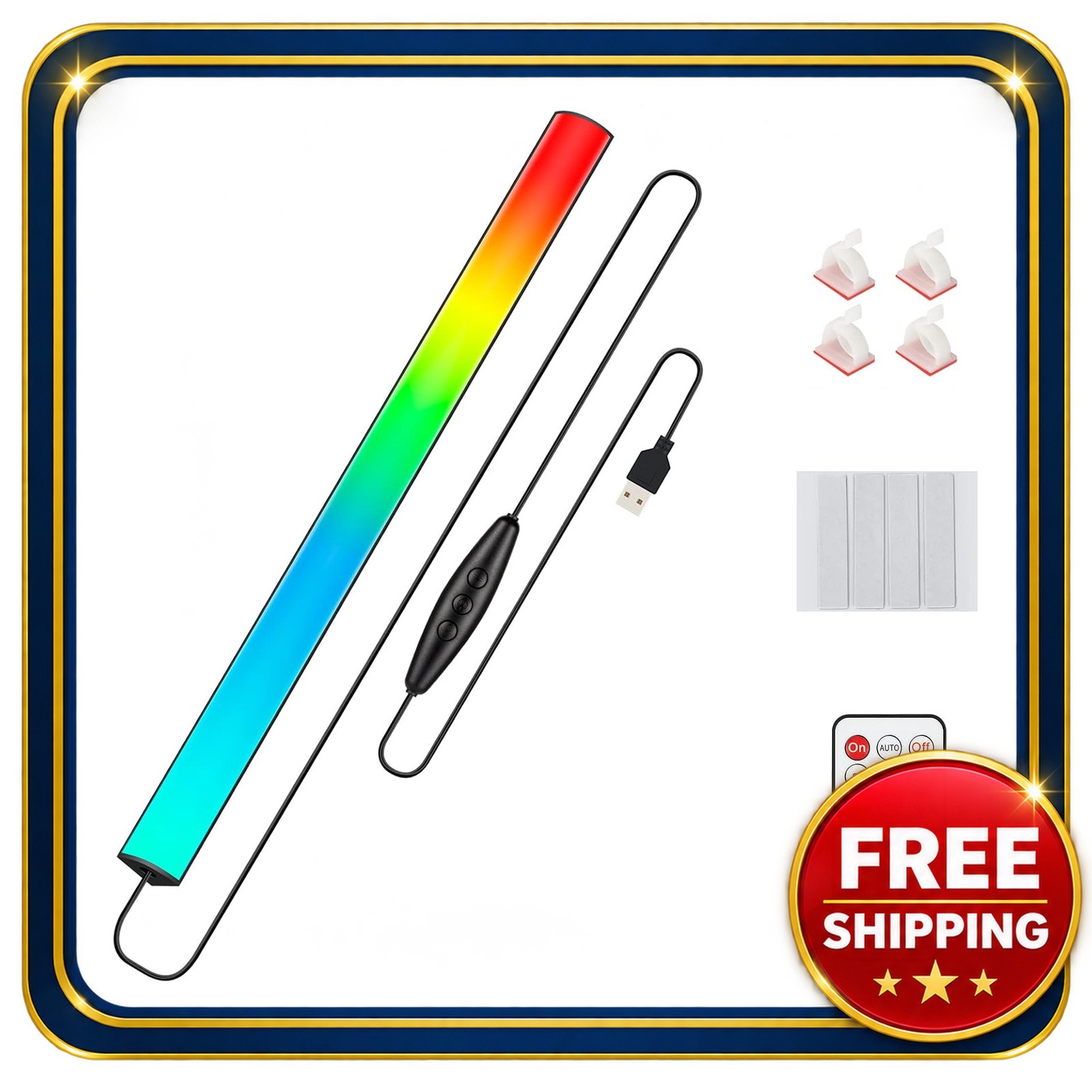 LED RGB Light Bar for Desk Monitor Gaming Setup USB Powered