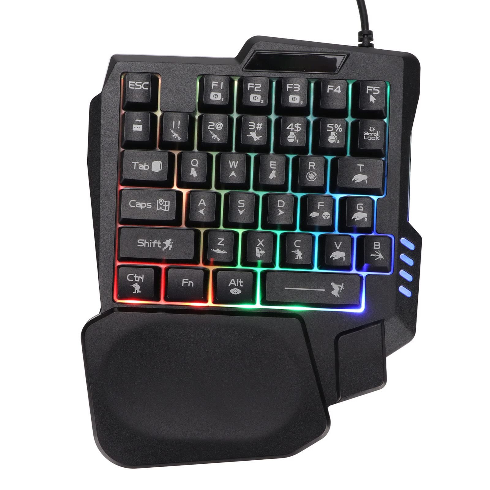 RGB One Handed Mechanical Gaming Keyboard, 35 Keys Mini Ergonomic Wired Mecha...