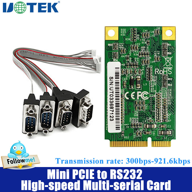 Mini PCI-E to RS232 Serial Card 4 Ports High Speed Converter DB9 Anti-lightning