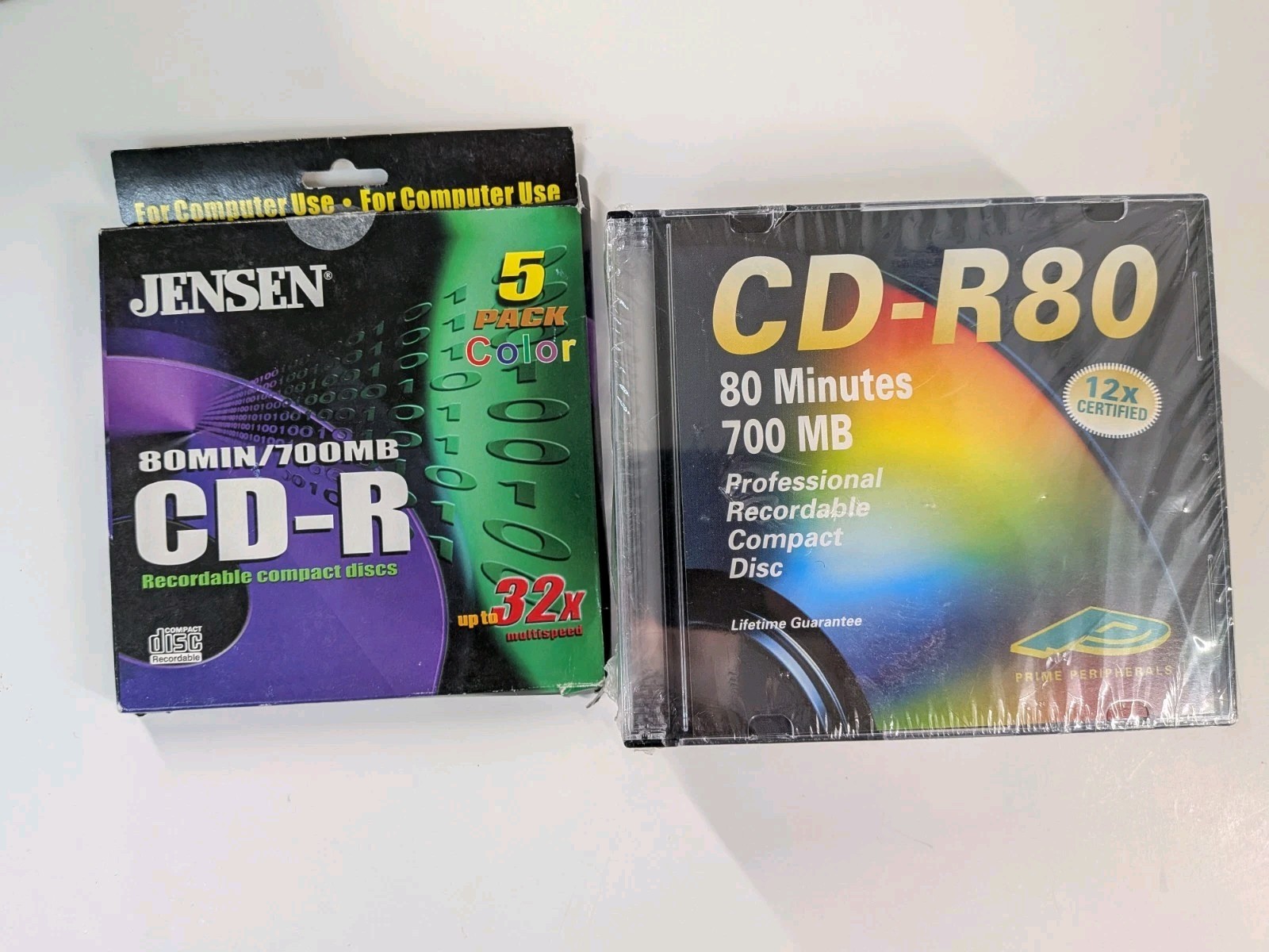 Vintage Blank CD-R Lot Jensen Prime Peripherals 700MB 80 Min 12x 32x Retro PC