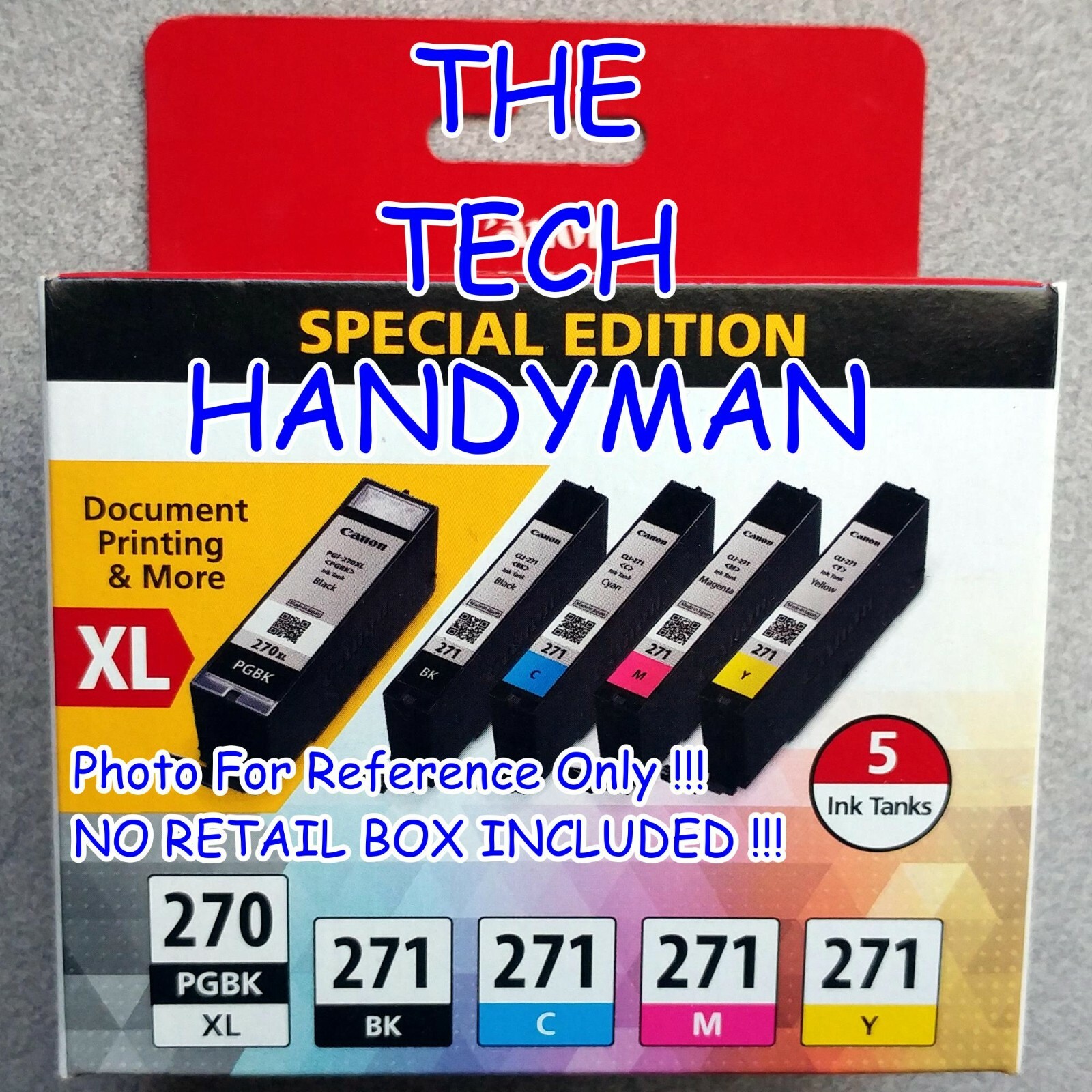 5-PACK CANON GENUINE 270XL BLACK & 271 COLOR IN (NO RETAIL BOX) TS5020 TS6020