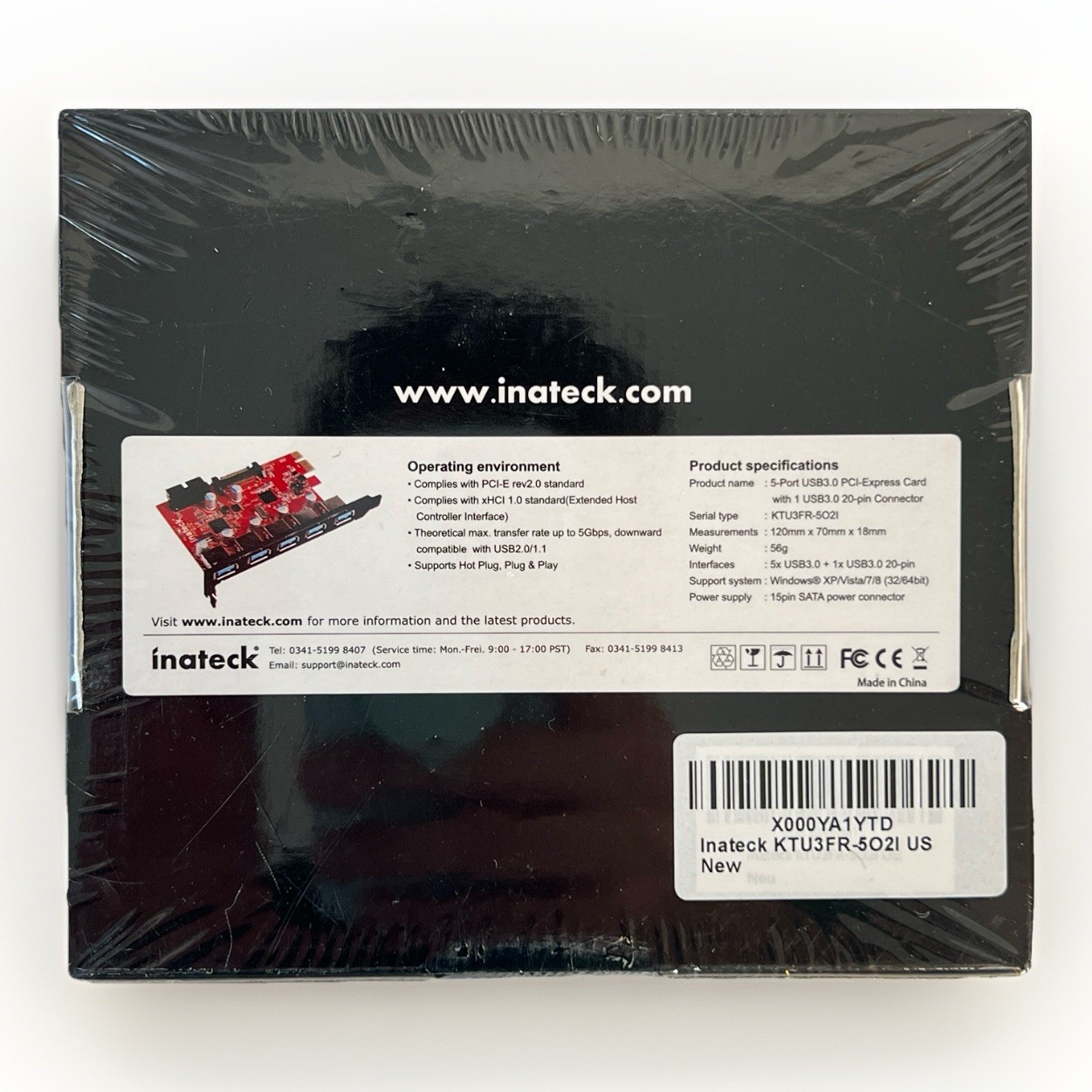 Inateck KTU3FR-5O2I 5-Port USB 3.0 PCI-E Expansion Card Mac Pro Windows SEALED