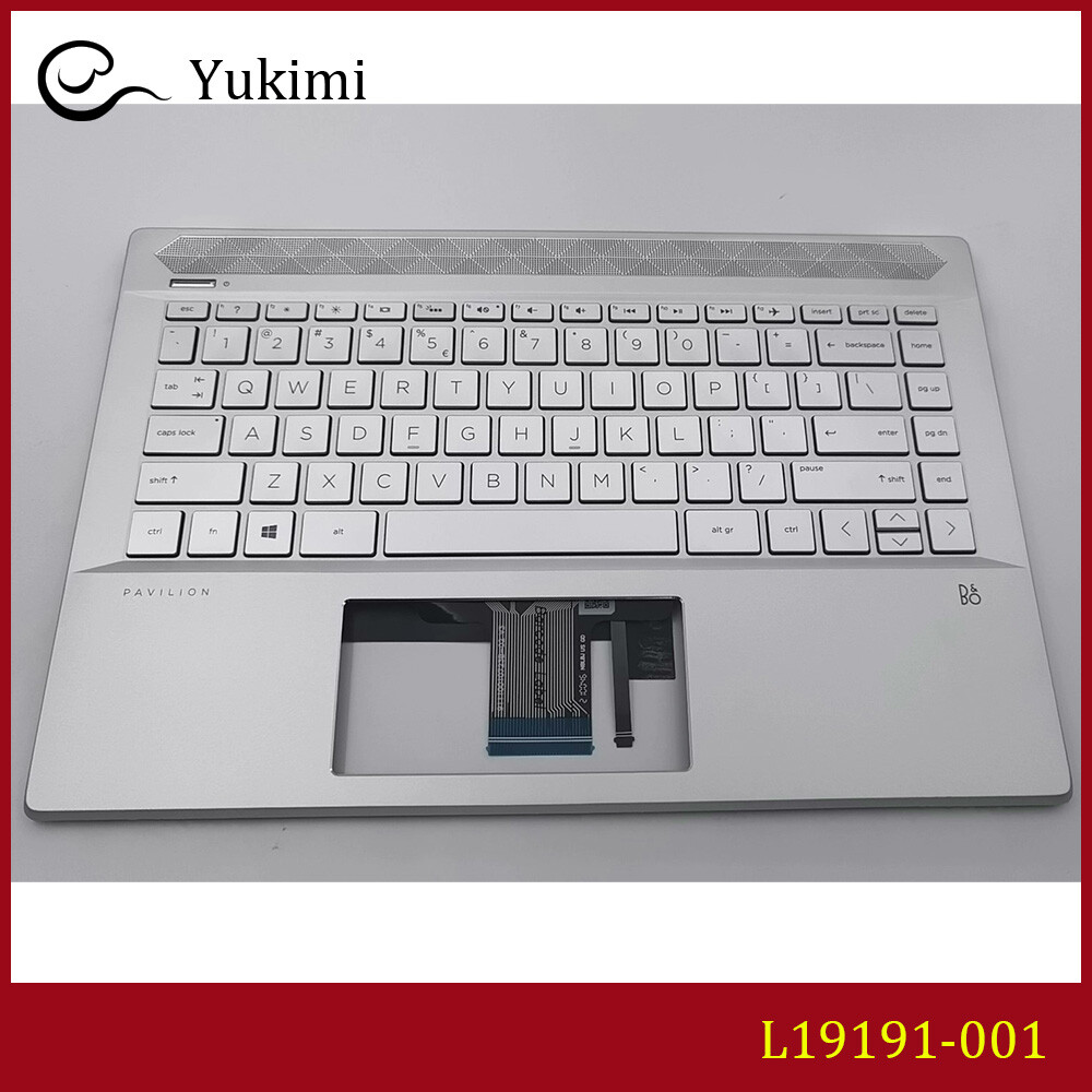 L19191-001 FOR HP 14 14-CE Silver C Shell Cover Upper Palmrest Backlit Keyboard