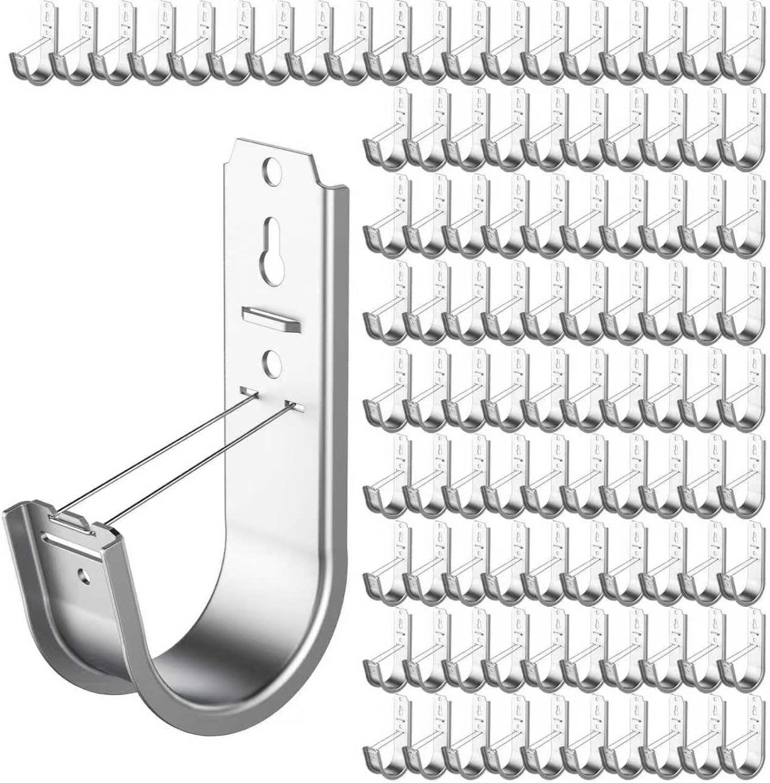 Cable Support J Hook Galvanized Steel 2 Inch Pack of 100 for Cable Management