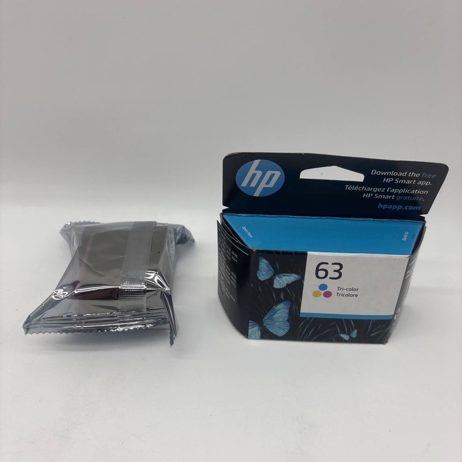 Two GENUINE HP 63 Color Ink for ENVY 4520 Officejet 3830 4650 exp2026