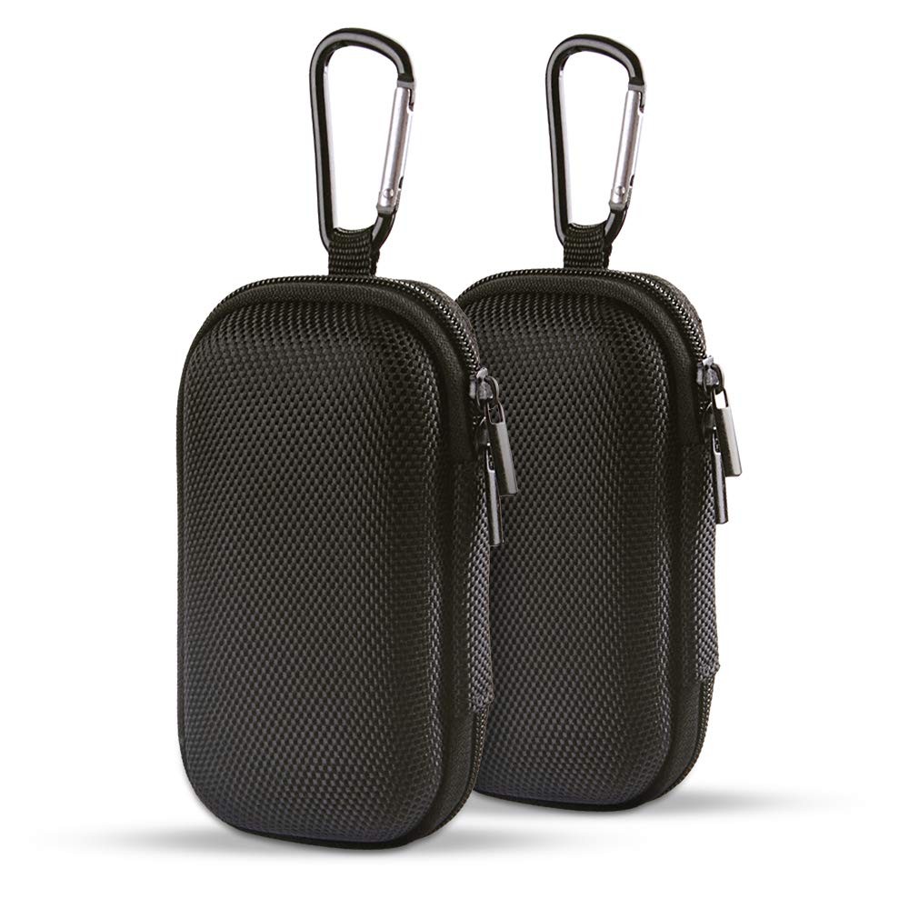 HOOTEK Durable MP3 Player Case, USB Flash Drive Case Bag Wallet, 2Pack Black