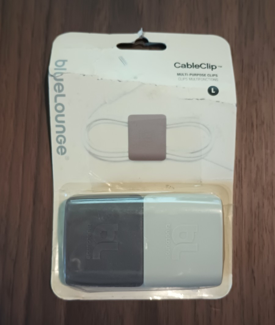 Large BlueLounge  Cableclip  Cable Management, Grey and Purple  2 Pack