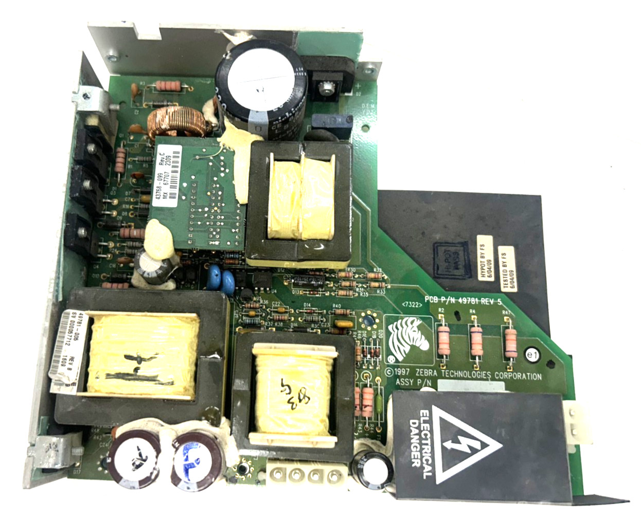 ZEBRA TECHNOLOGIES INTERNAL POWER SUPPLY CIRCUIT BOARD 49781-005 REV B