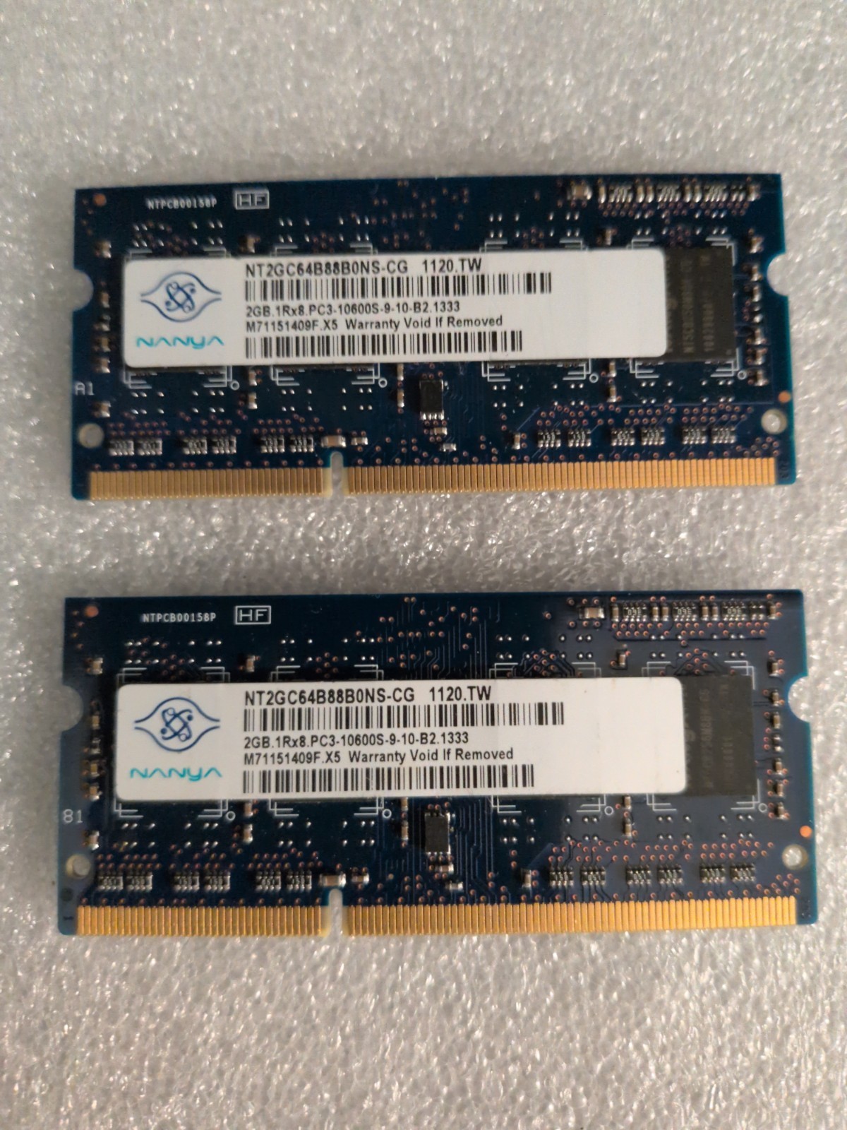 Nanya 4GB (2x2) DDR3 SDRAM SO-DIMM PC3-10600S 204-Pin Non-ECC NT2GC64B88B0NS-CG