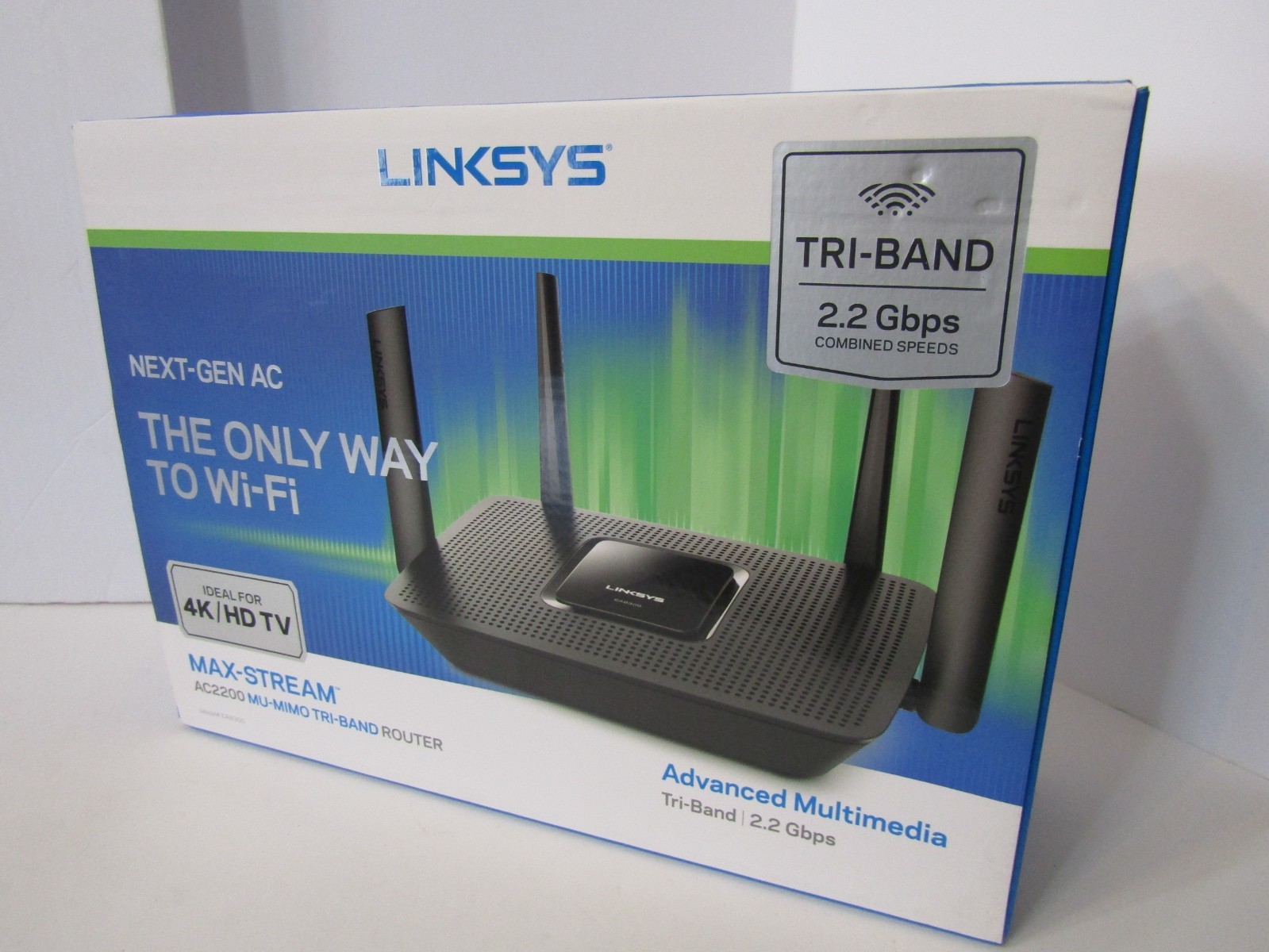 NEW LINKSYS MAX-STREAM AC2200 MU-MIMO TRI-BAND ROUTER