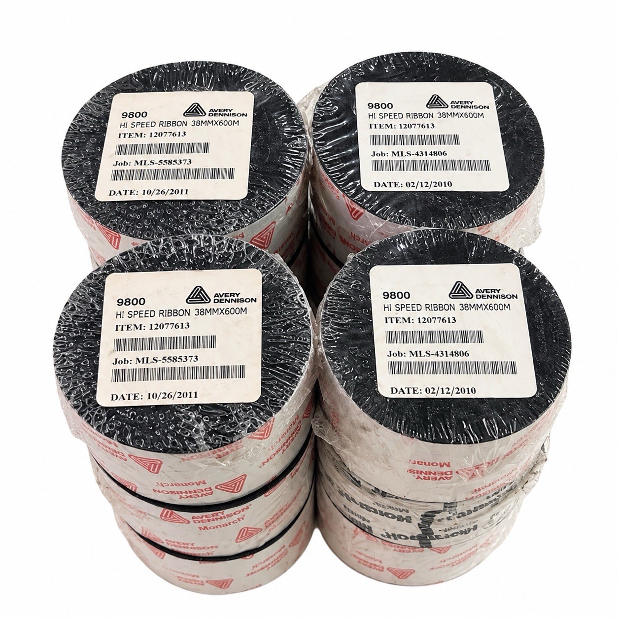 Avery Dennison 9800 Hi Speed Ribbon 38mm x 600m Lot of 12 Rolls 12077613