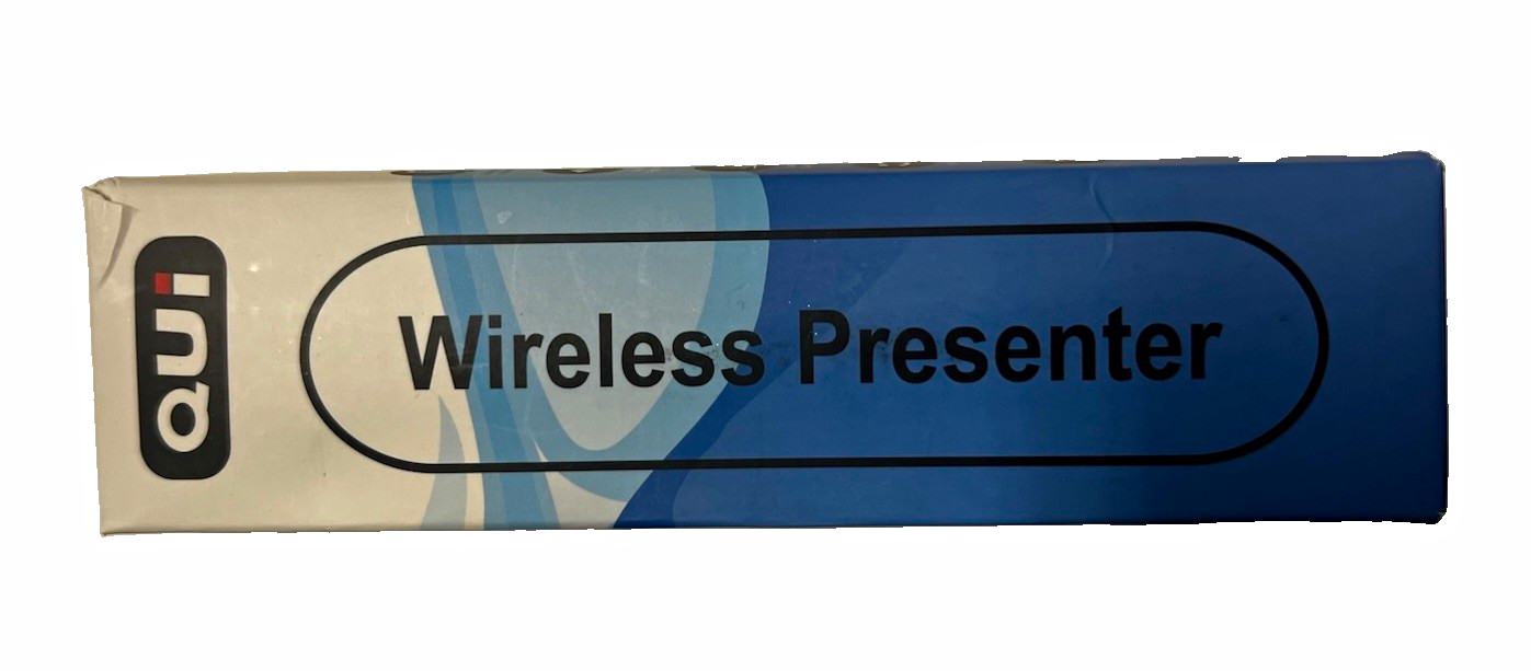 QUI Wireless Presenter 2.4GHz USB Presentation Clicker Remote, Black