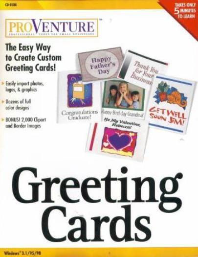 ProVenture Greeting Cards PC CD design custom personalized logo project tools