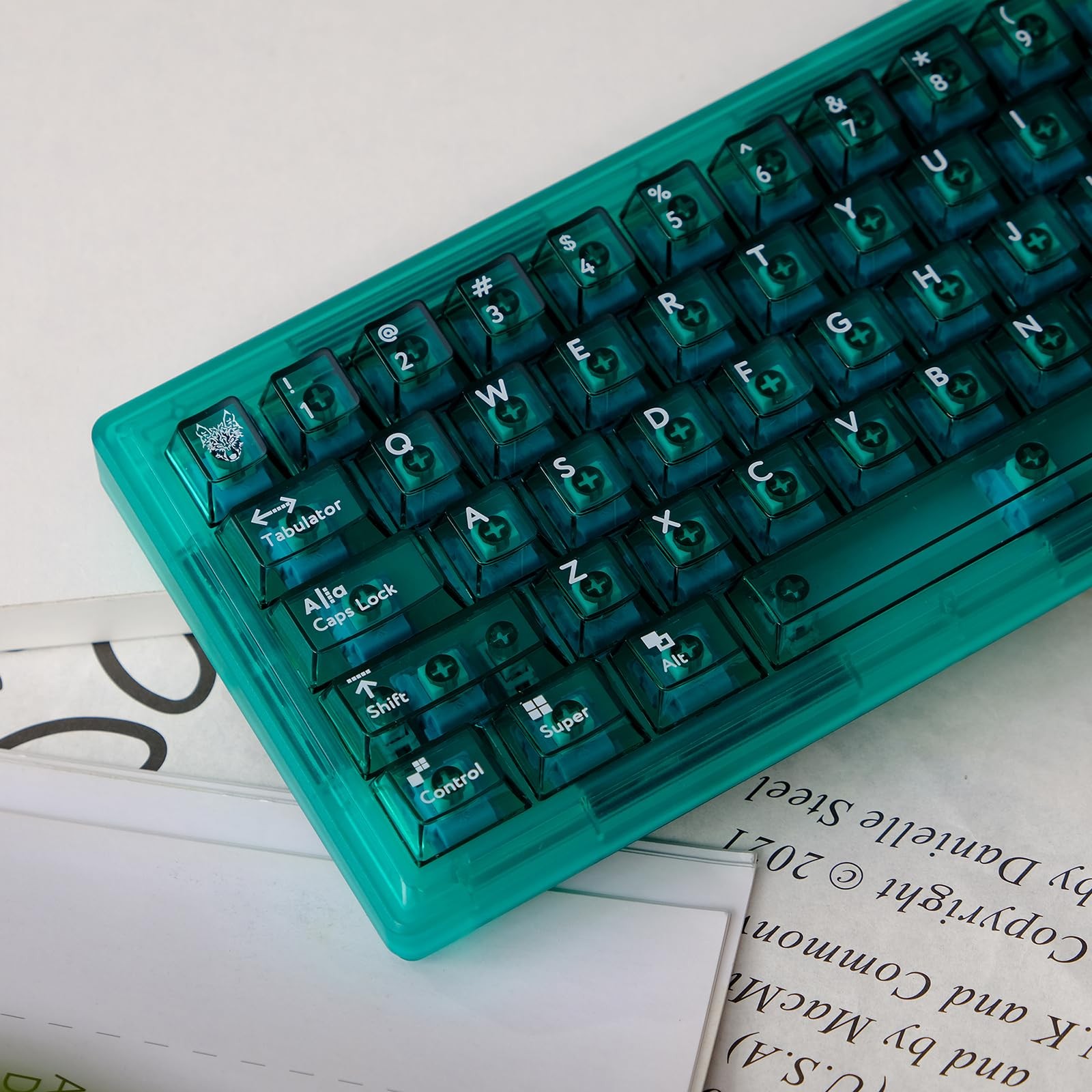 114 Keys Green Transparent Keycaps PC Cherry Profile Clear Keycaps Set