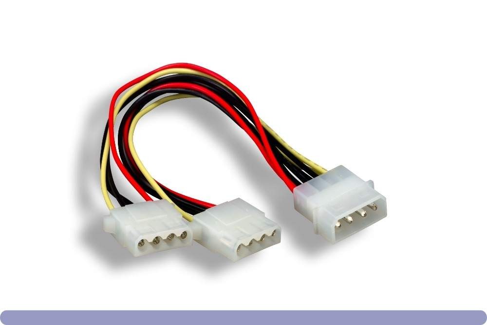 Power Cable Y Splitter 5.25 to 2-5.25 8-inch