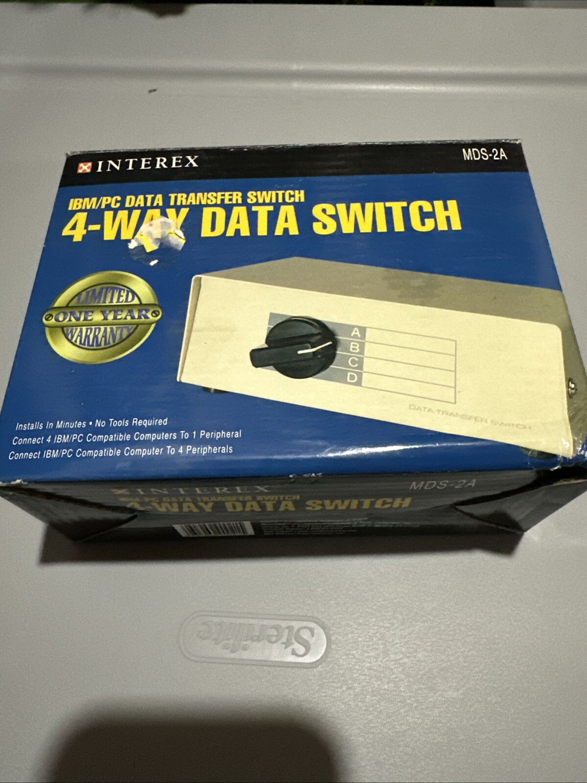 Vintage Interex 4-Way Data Transfer Switch IBM/PC Datacom MDS-2A NEW