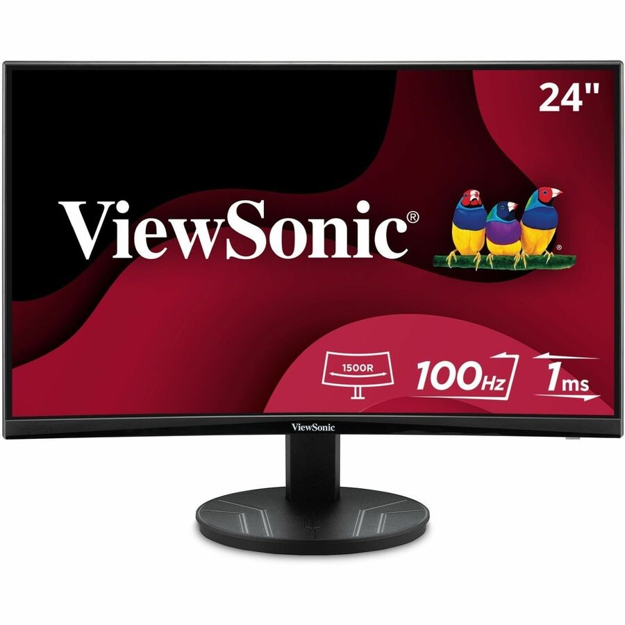 ViewSonic VA2416C 24 Inch 1080p Curved Monitor, Frameless Design with Variable