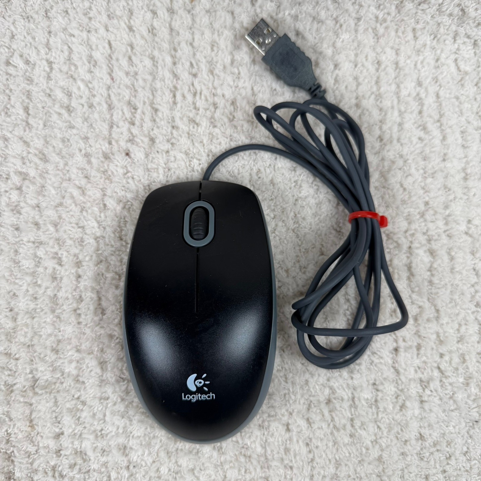 Logitech M-U0026 Wired Optical USB Mouse Black Gray