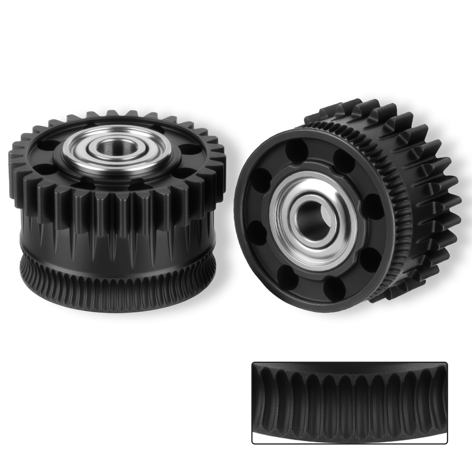 Upgrade K2 Plus/Hi Combo Extruder Gear Set Black DLC Coating - 2 pcs