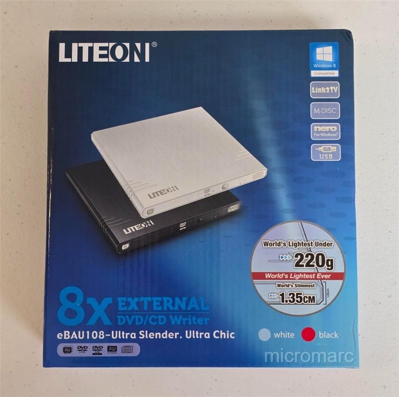 Lite-On eBAU108 External USB 2.0 8x DVD/CD Writer Burner 