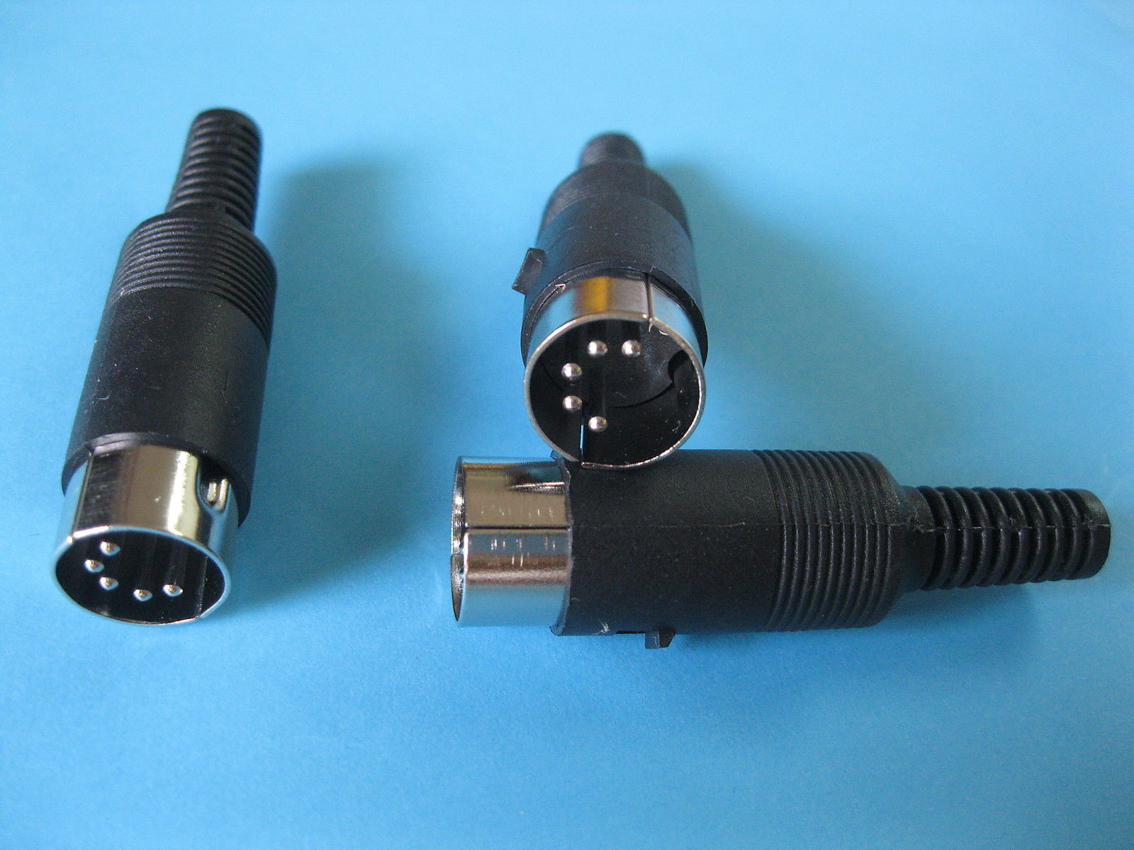 60 pcs Standard DIN Plug 5 Pin Male Connector with Plastic Handle New